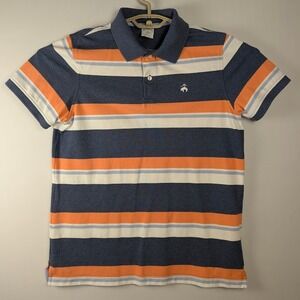 Brooks Brothers 1818 Striped Pique Polo Shirt Men M Slim Fit Preppy Classic Logo